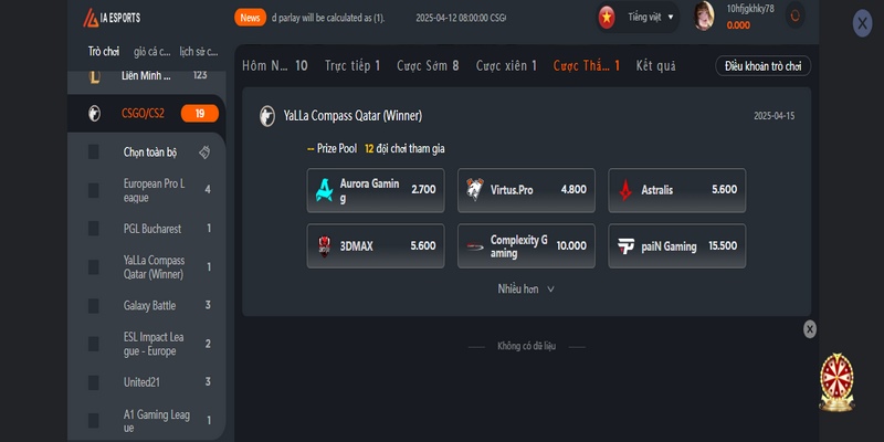 E-sport QQ88 kèo đổi thắng